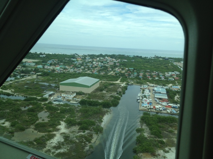 The view out the window as we flew to Ambergris Caye from Belize City.