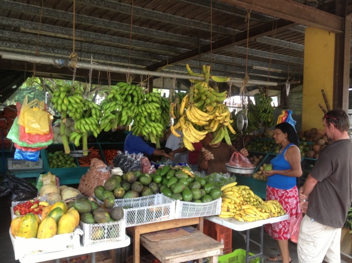 The open air marketplace in San Ignacio, Cayo District, Belize.